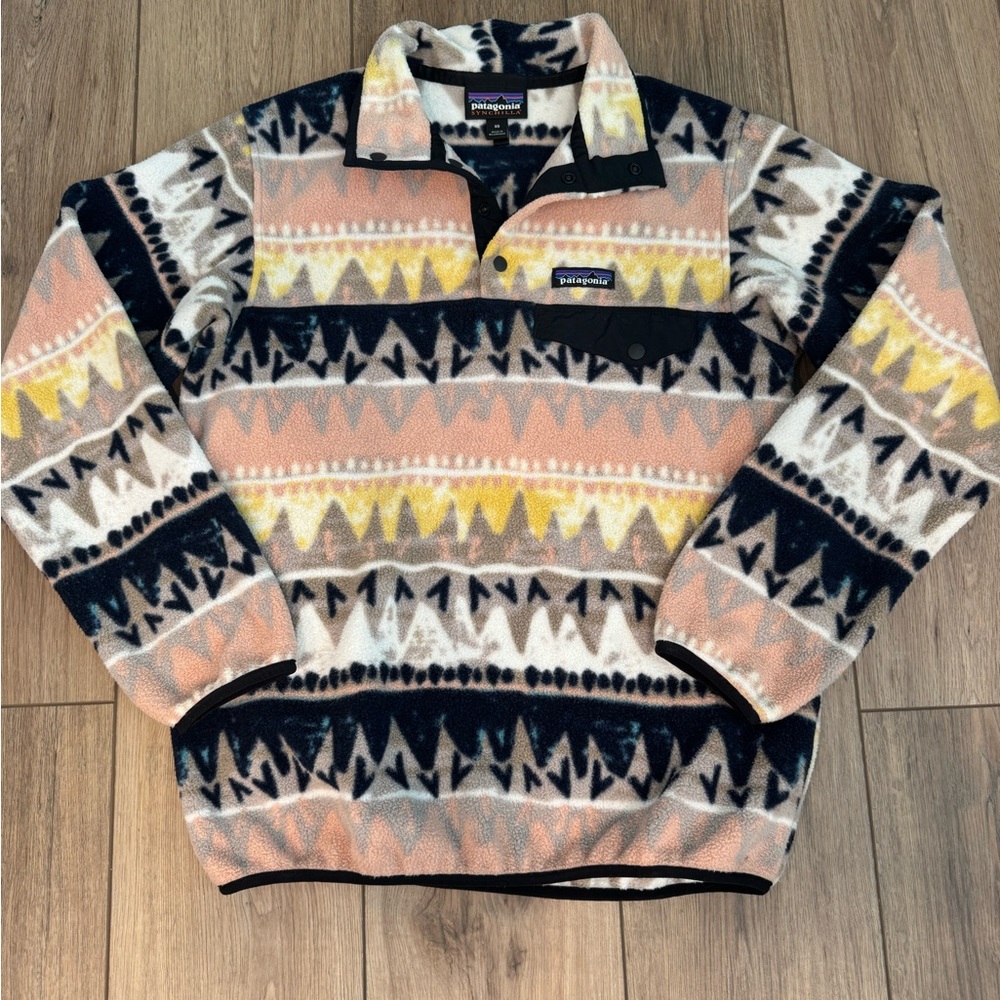 Patagonia Synchilla Snap-T Pullover RARE Bandicoot Marrow Print - Picture 2 of 3